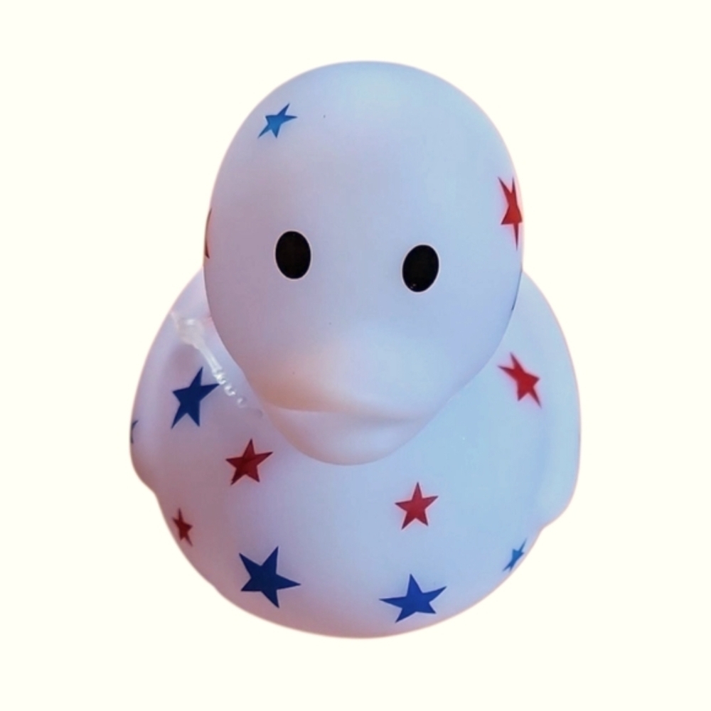 Star Patterned Rubber Duck, Red, White & Blue, NWOT